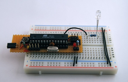 Arduino clone on a breadboard Arduino clone on a breadboard