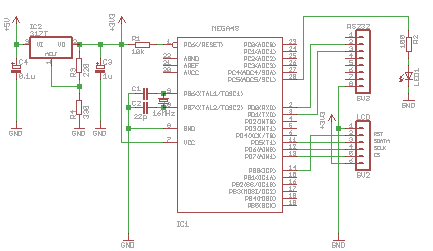 ATmega48 Nokia LCD Schematic