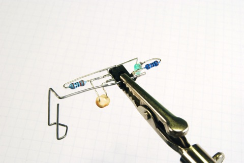 Solder the paperclip