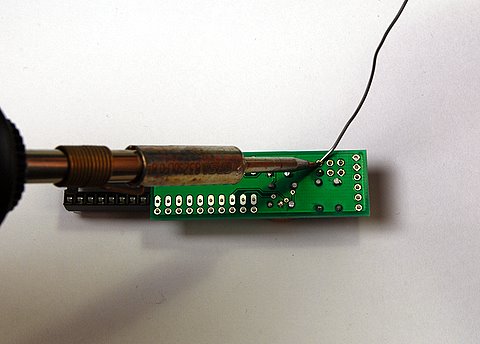 Solder the 6-pin ISP header