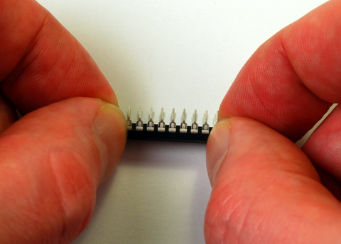 Slightly bend the leads