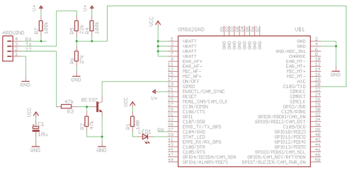 Schematic GM862 with Arduino Mega