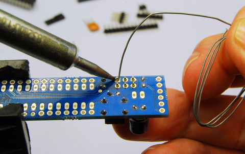 Solder the ISP header Solder the ISP header