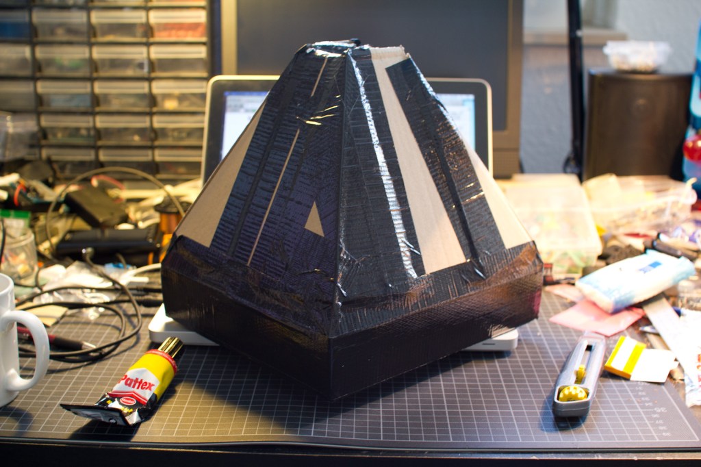 Use tape to form a funnel